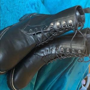 Torrid black side zip combat boots
